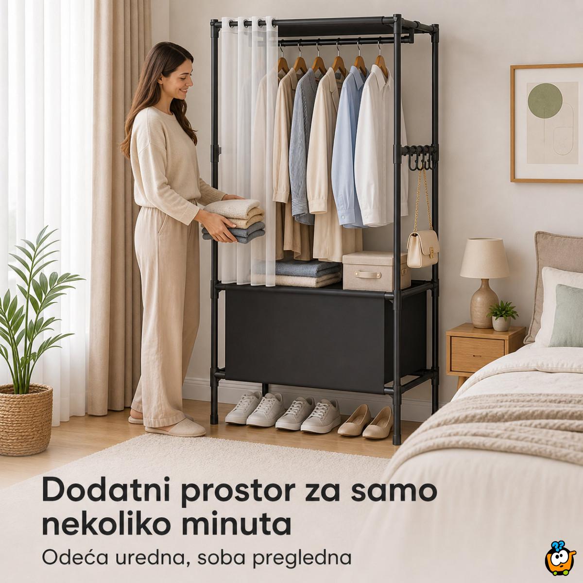 Sklopivi garderober sa zavesom – idealan za male sobe i sezonsku odeću