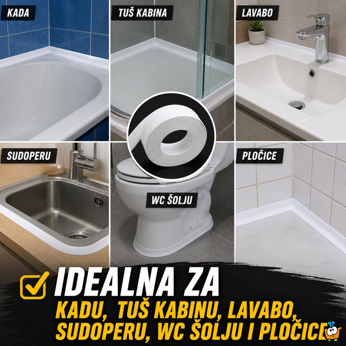 Samolepljiva vodootporna silikonska traka za spojeve – za kadu, lavabo i sudoperu