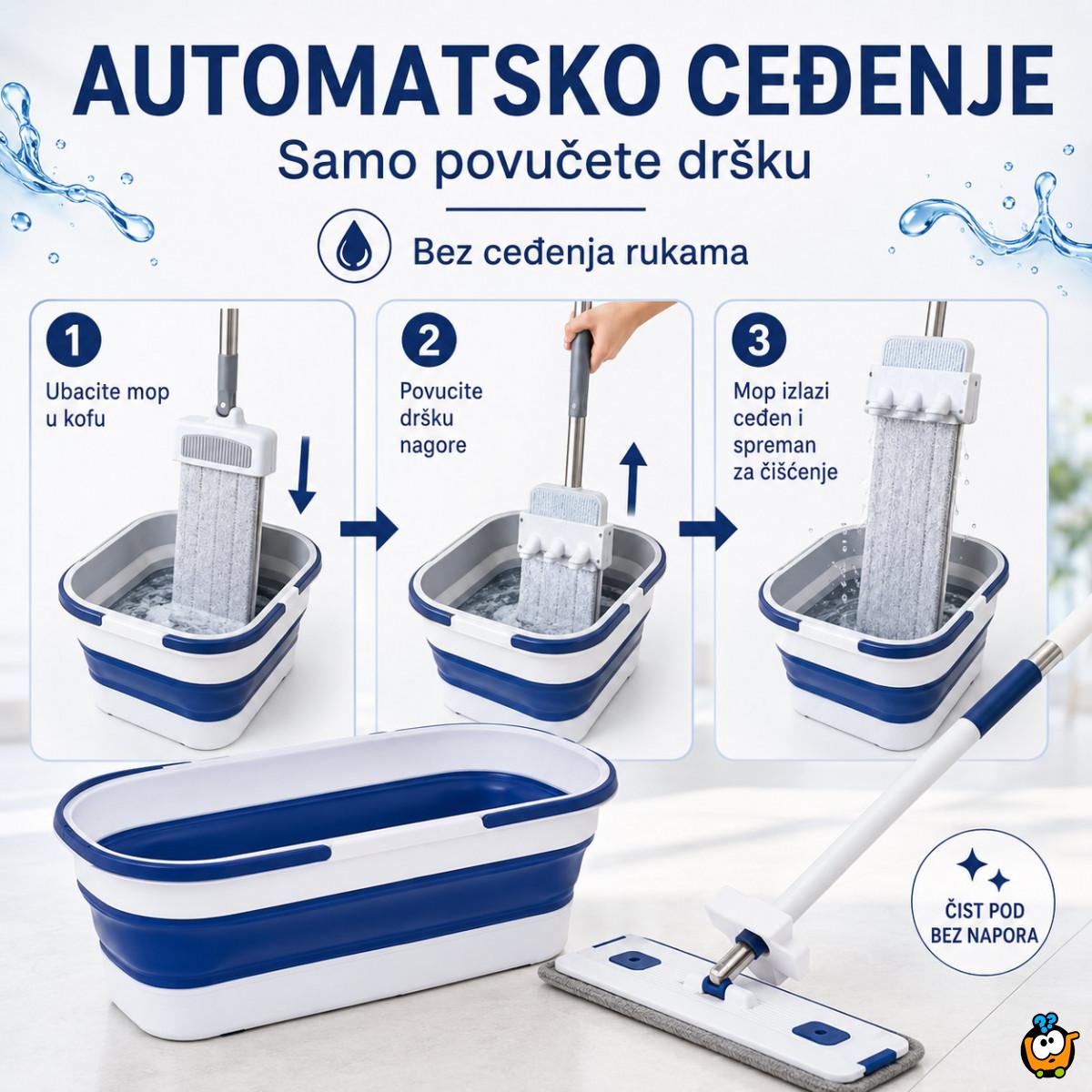Flat Mop set sa kofom – brzo pranje i ceđenje bez prljanja ruku