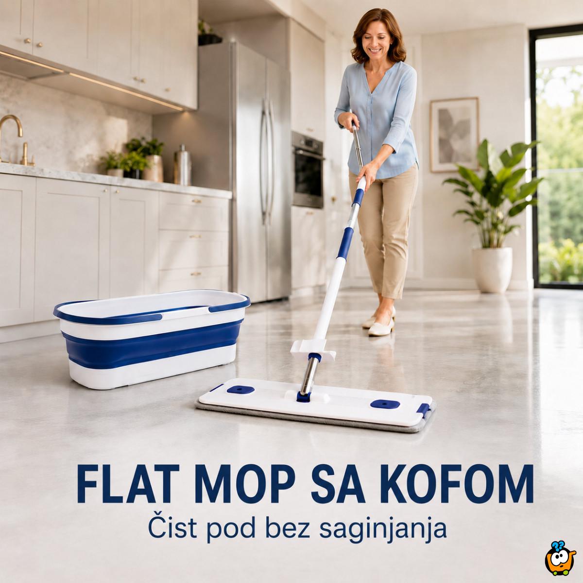 Flat Mop set sa kofom – brzo pranje i ceđenje bez prljanja ruku