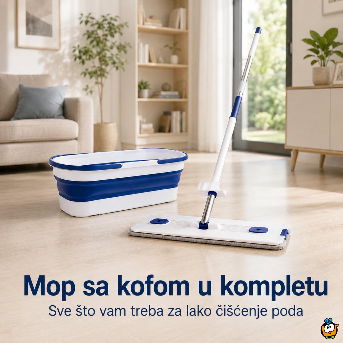 Flat Mop set sa kofom – brzo pranje i ceđenje bez prljanja ruku