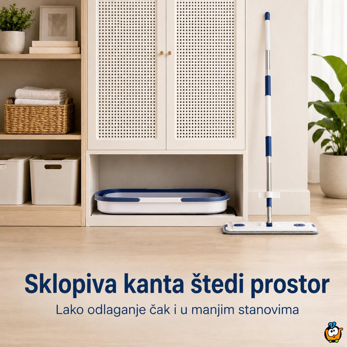 Flat Mop set sa kofom – brzo pranje i ceđenje bez prljanja ruku