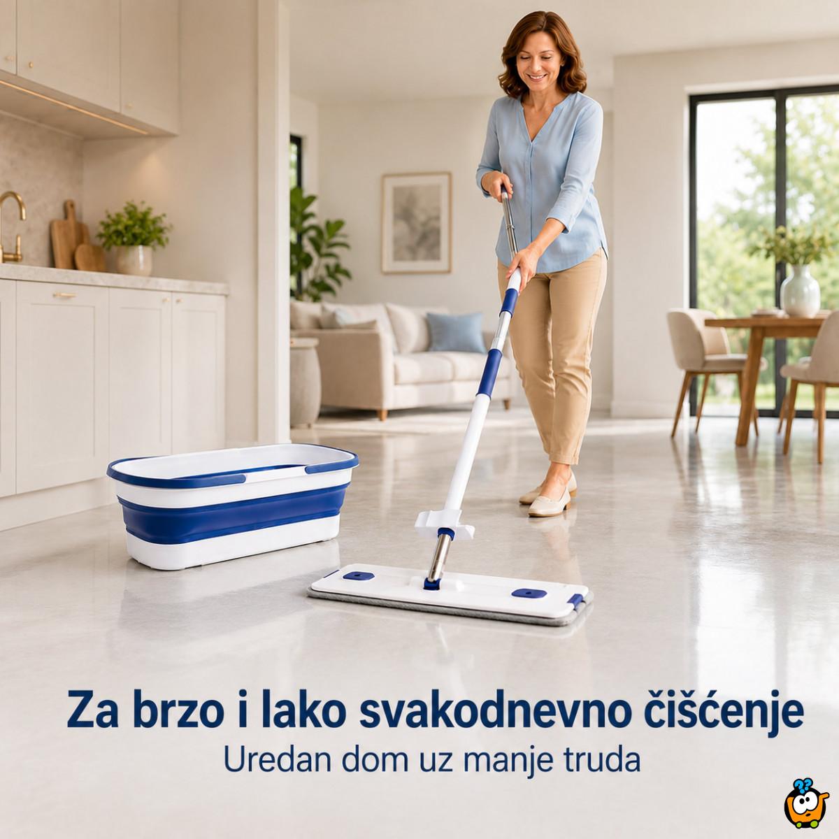 Flat Mop set sa kofom – brzo pranje i ceđenje bez prljanja ruku