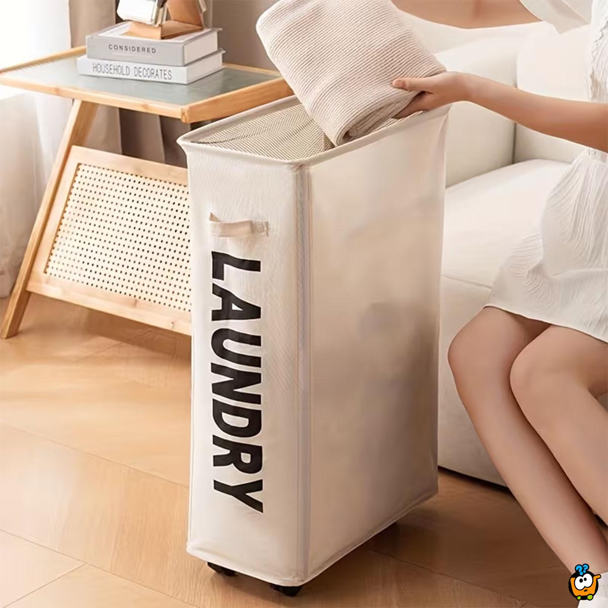 Uska korpa za veš sa točkićima