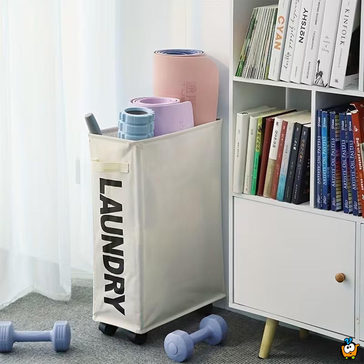 Uska korpa za veš sa točkićima