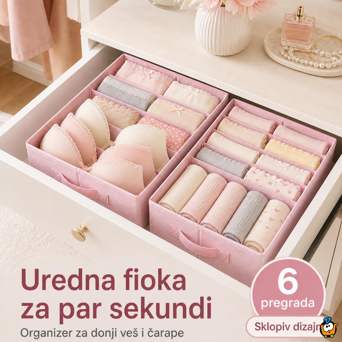 Organizer za fioku 6 pregrada – za donji veš, brushaltere i čarape