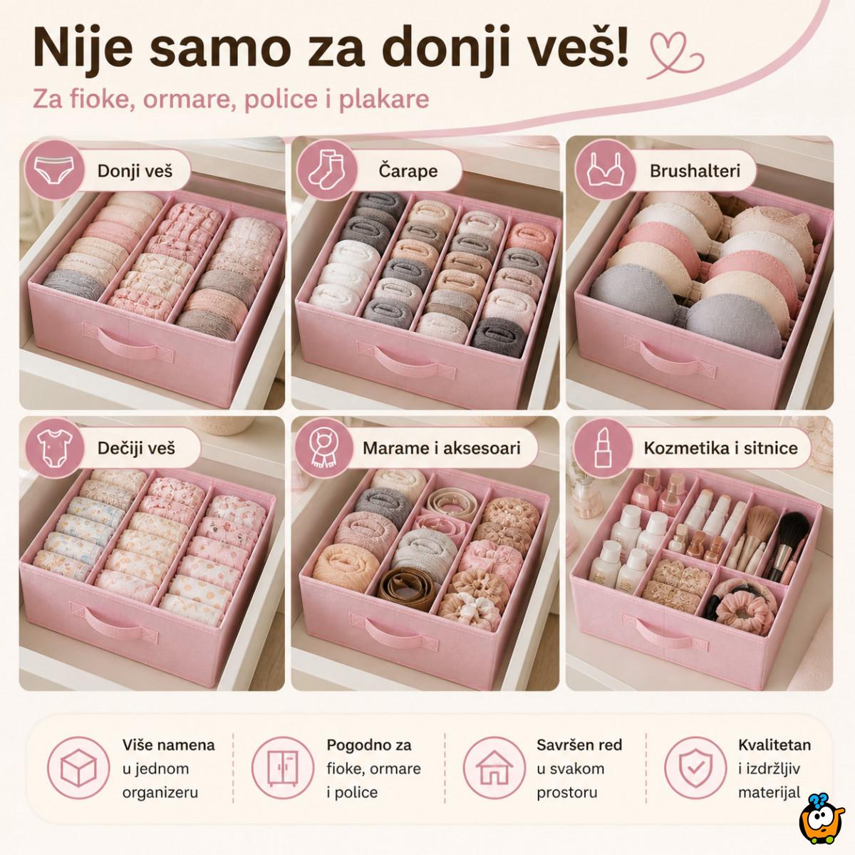 Organizer za fioku 6 pregrada – za donji veš, brushaltere i čarape