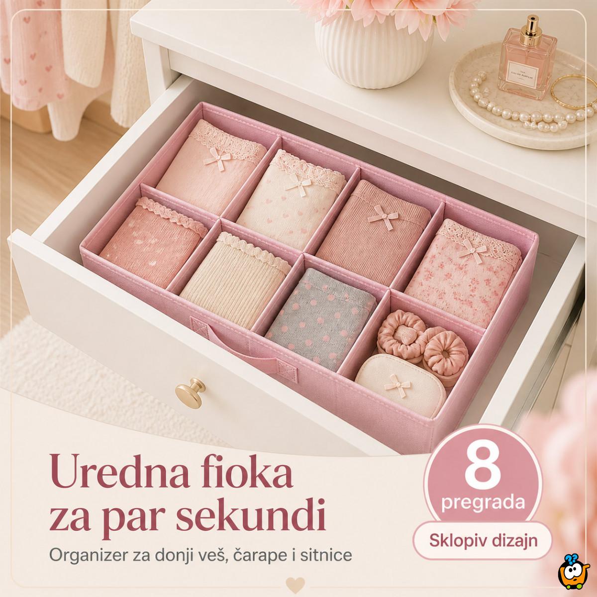 Organizer za fioku 8 pregrada – za donji veš, čarape i sitnice