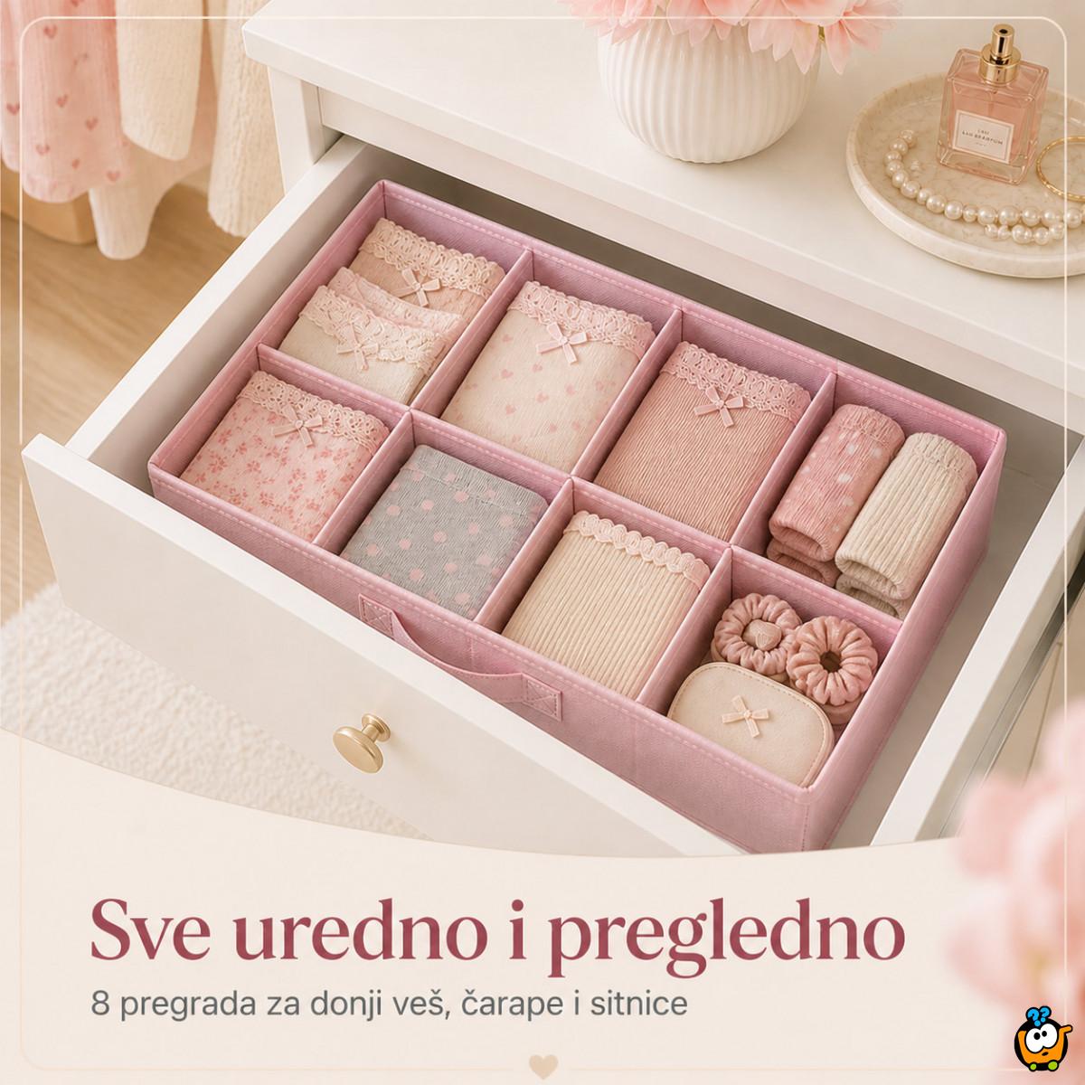 Organizer za fioku 8 pregrada – za donji veš, čarape i sitnice