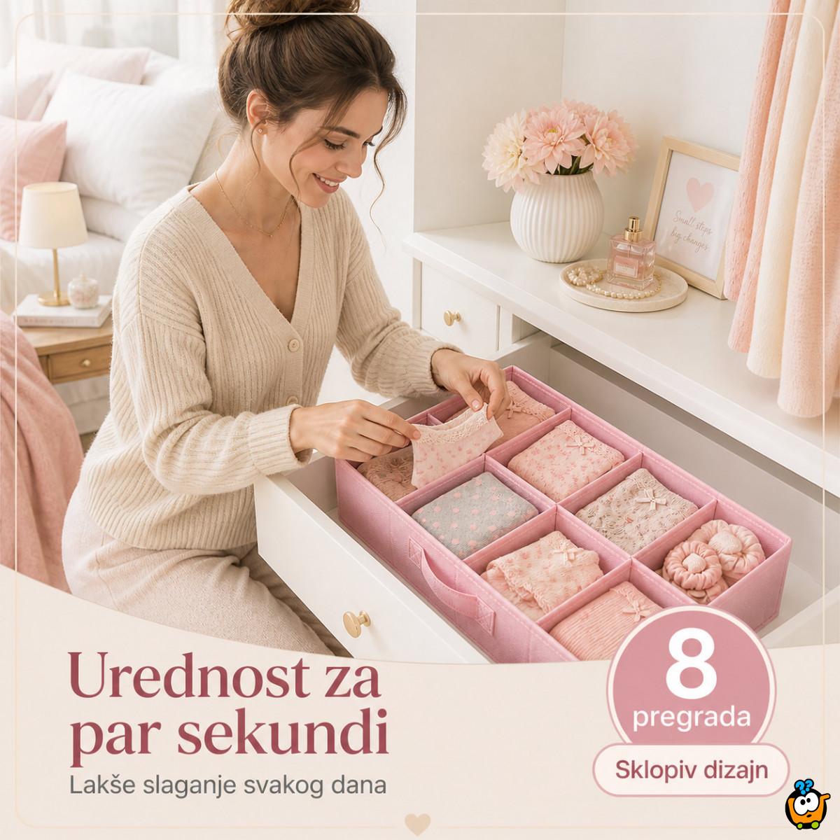Organizer za fioku 8 pregrada – za donji veš, čarape i sitnice