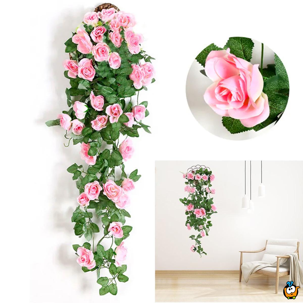 Rose Romance buket roze visećih ruža - dekorativno veštačko cveće