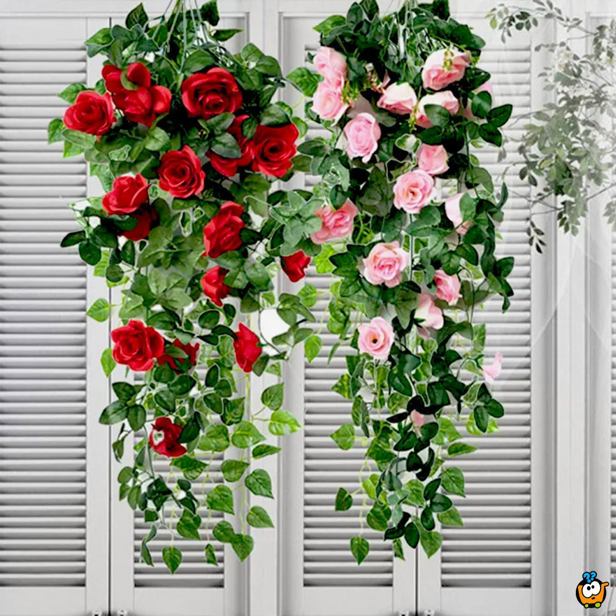 Rose Romance buket roze visećih ruža - dekorativno veštačko cveće