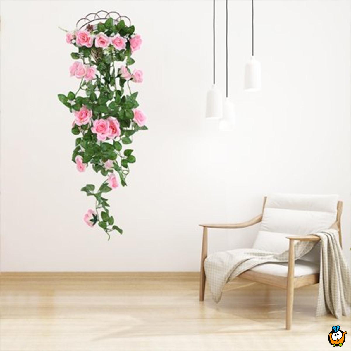 Rose Romance buket roze visećih ruža - dekorativno veštačko cveće