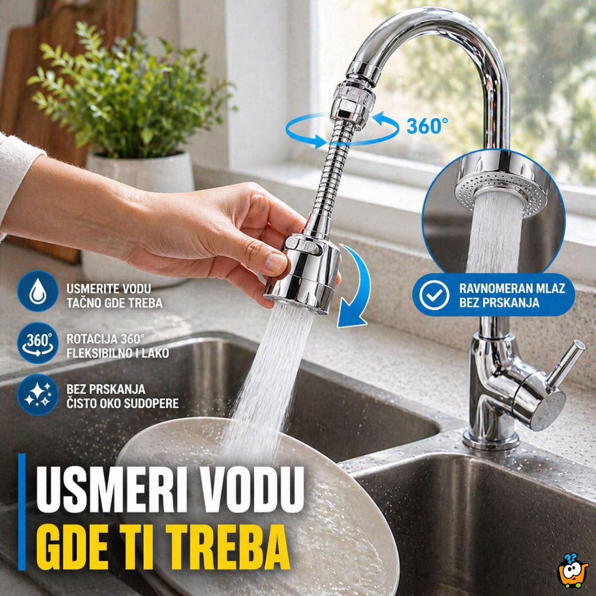 Fleksibilni nastavak za slavinu – usmeri vodu gde želiš