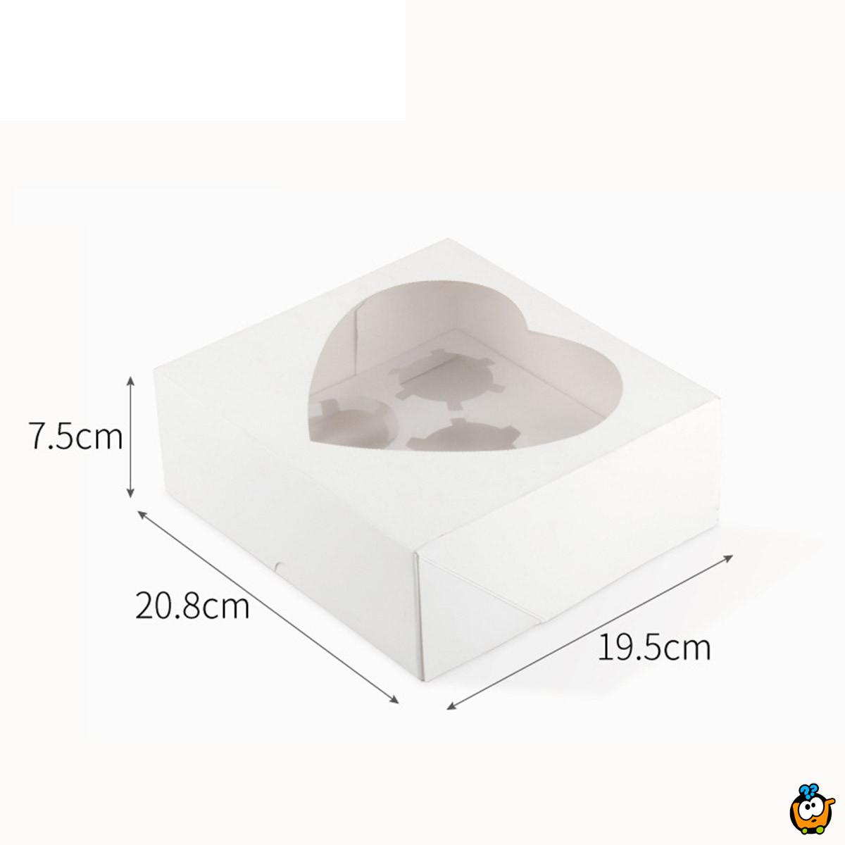 6 LOVE Box - Papirna kutija za 6 kolača sa srcastim otvorom