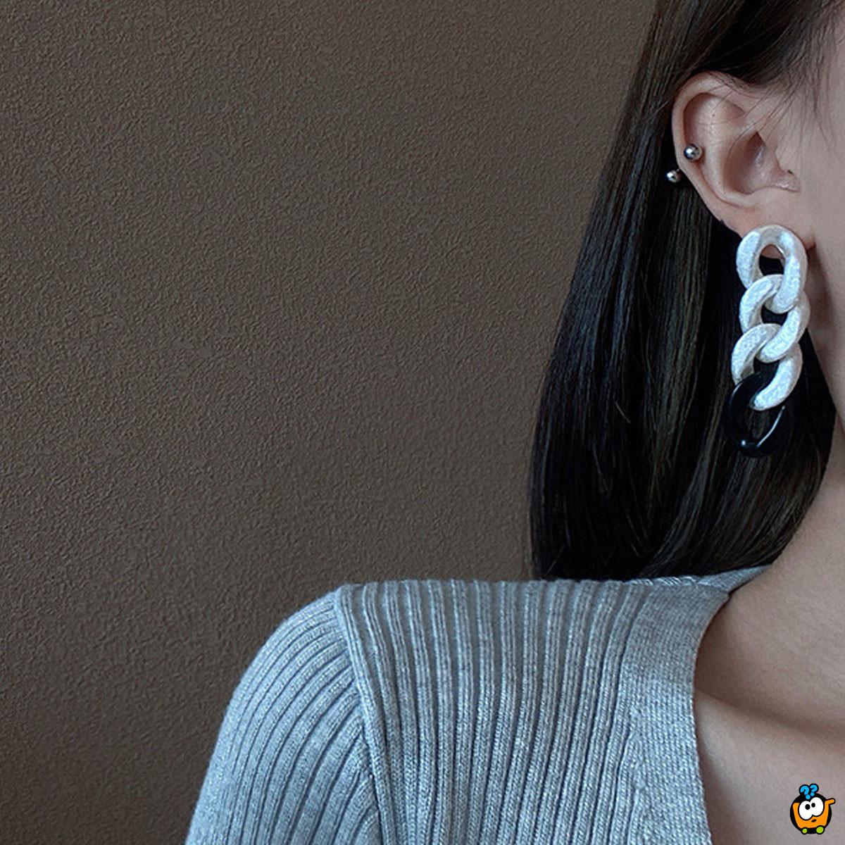 Black and White - moderne minđuše u boho stilu