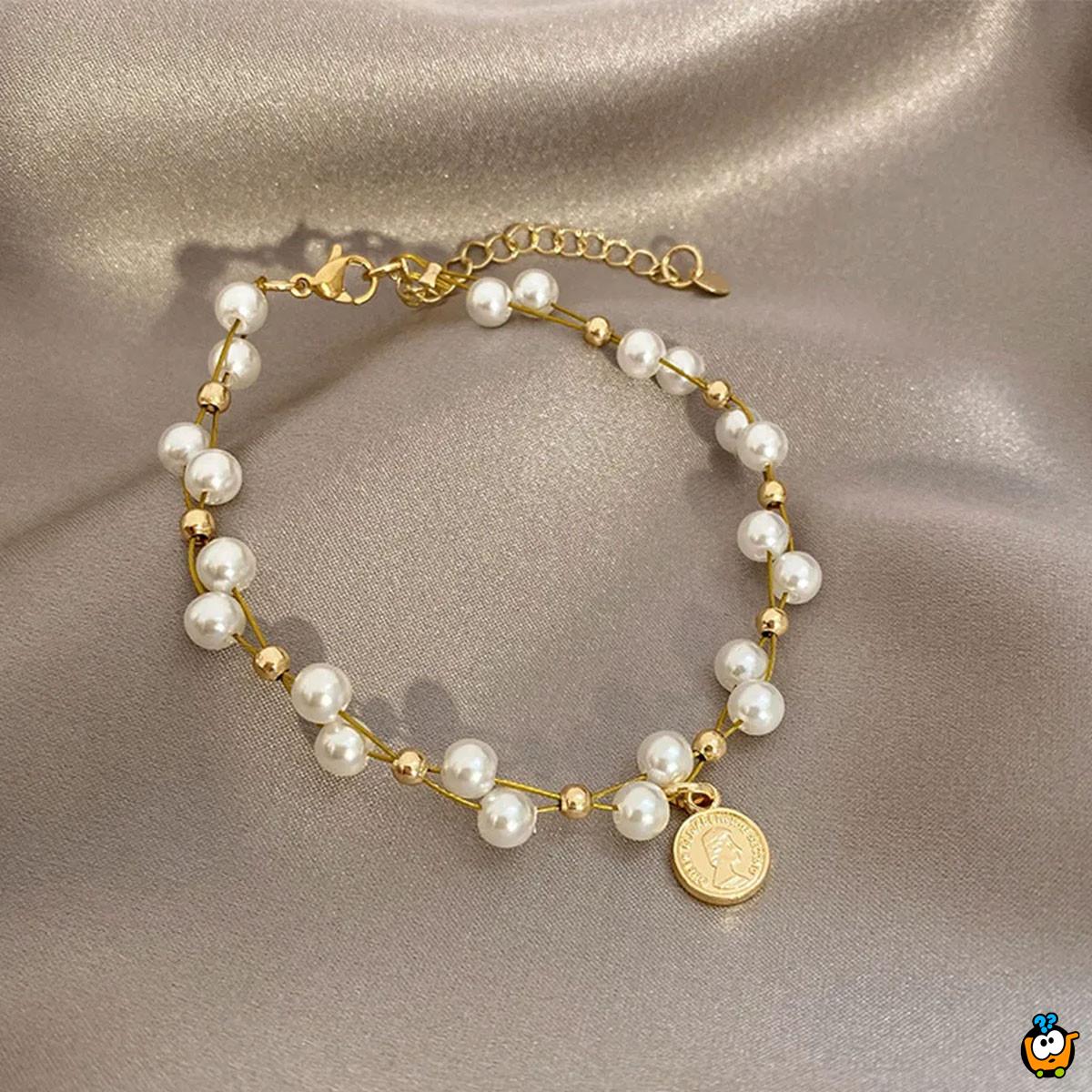 Double Pearls Harmony – Moderna narukvica sa biserima
