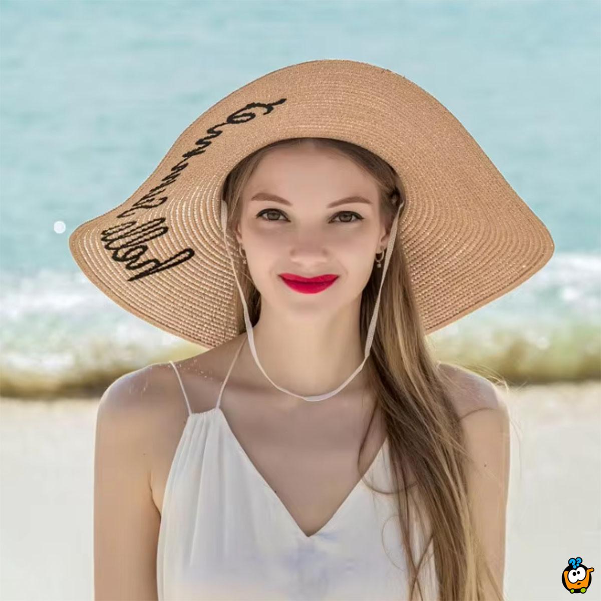 Hello Summer - Slamnati šešir sa velikim obodom