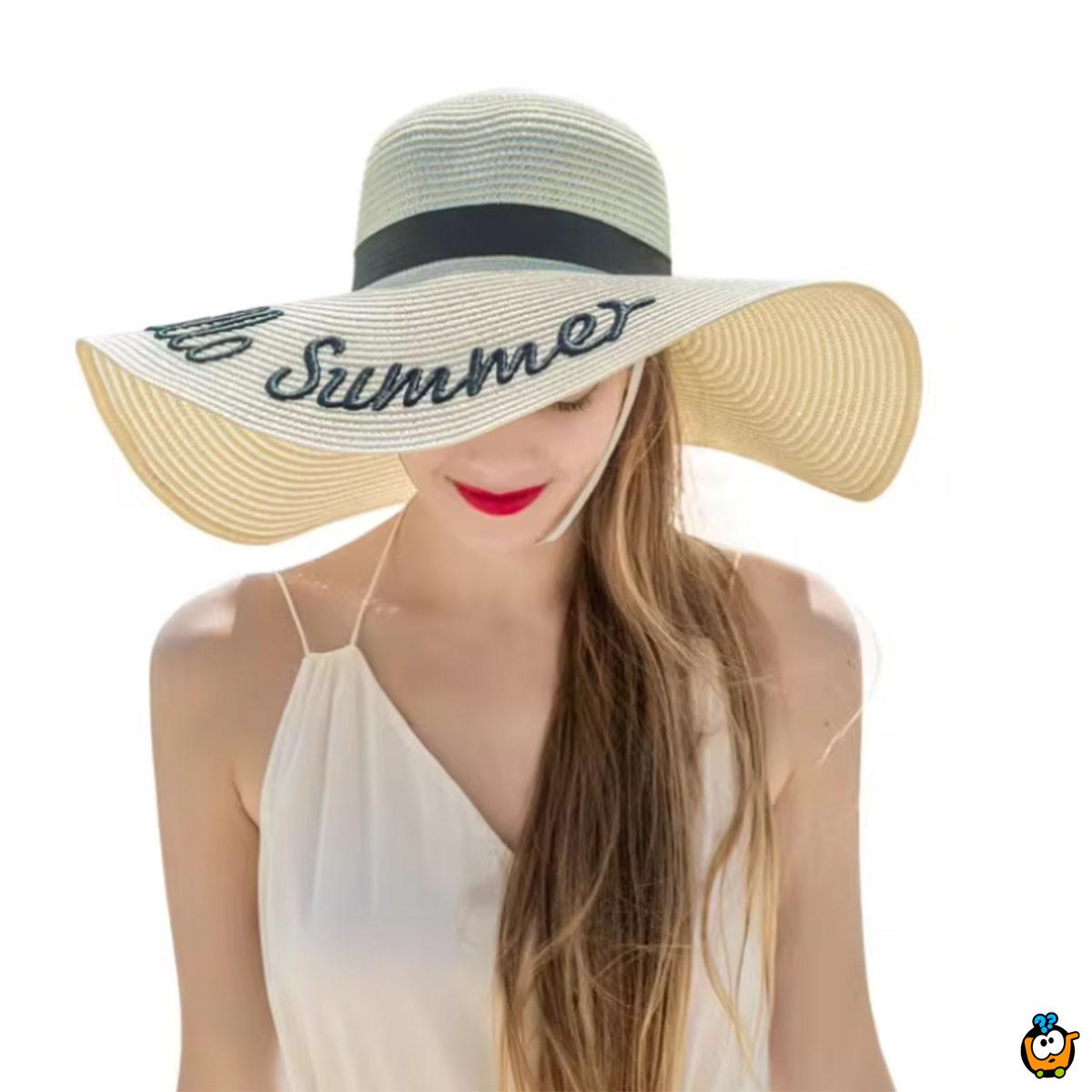 Hello Summer - Slamnati šešir sa velikim obodom