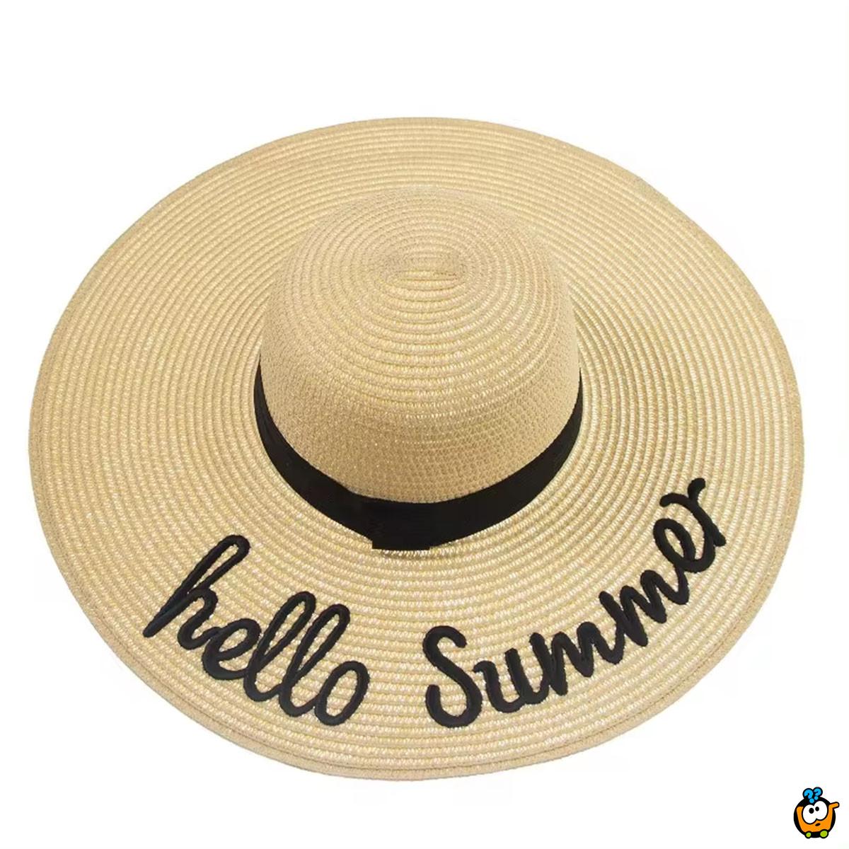 Hello Summer - Slamnati šešir sa velikim obodom