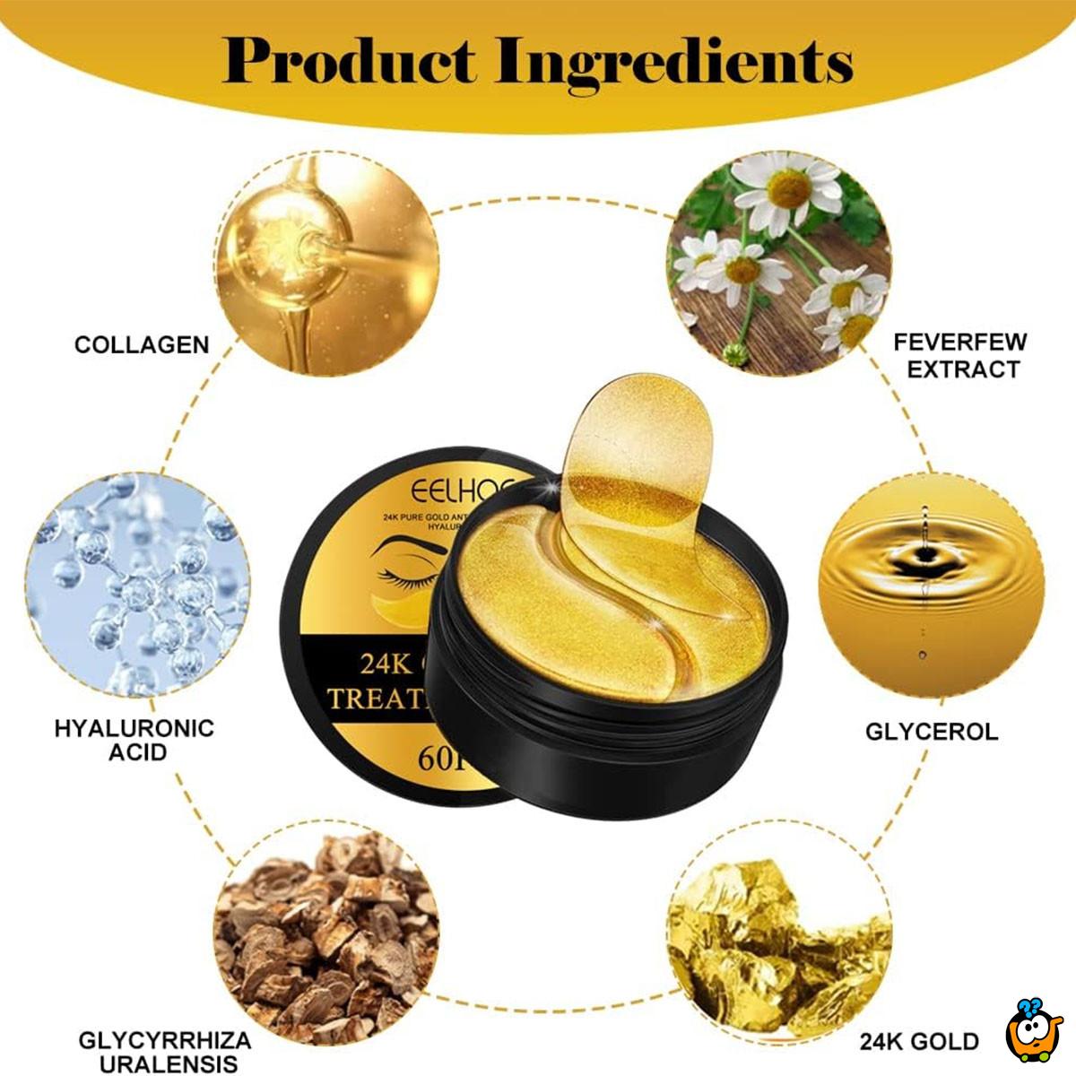 24K Gold eye patches - Kolagenske maske za područje oko očiju