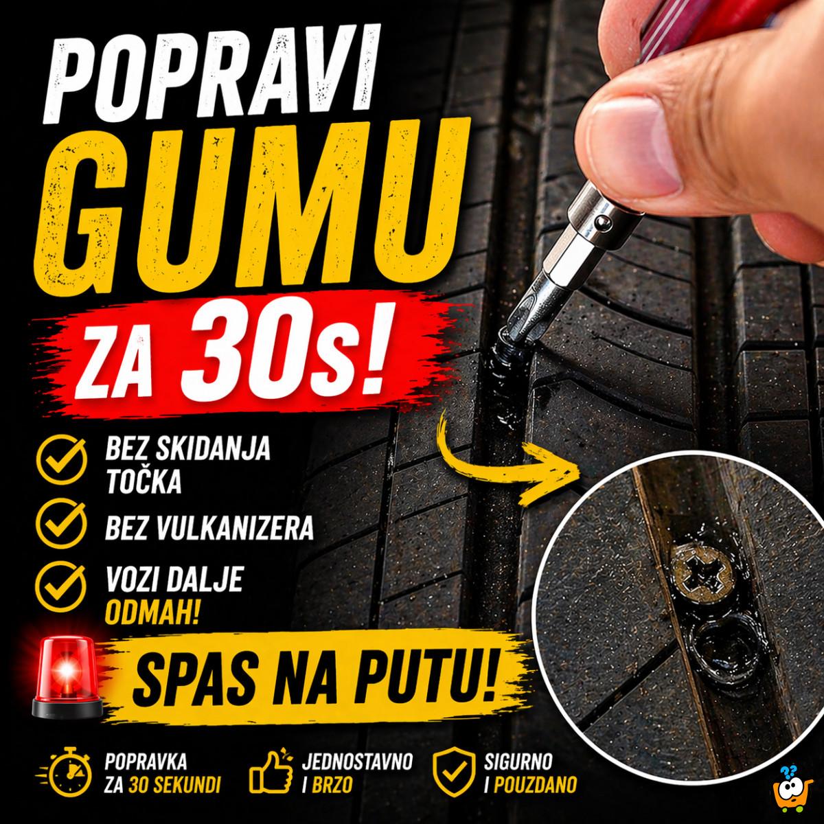 Magični šrafovi za gume - Popravi gumu za 30 sekundi – bez vulkanizera!
