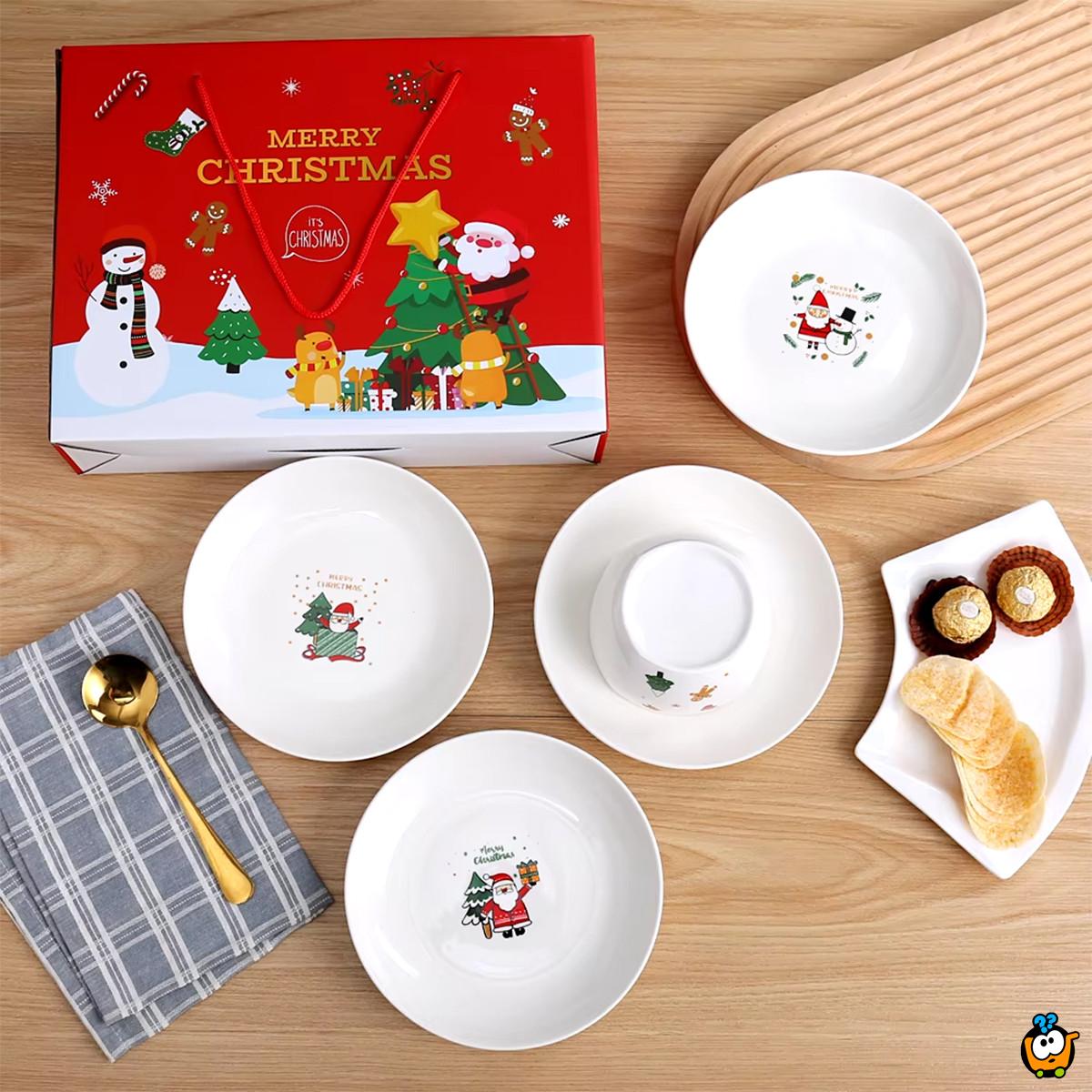 Merry Christmas - set keramičkih činija i tanjira u prazničnom pakovanju