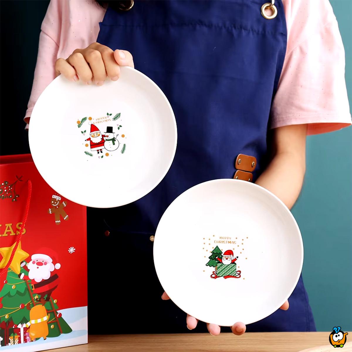 Merry Christmas - set keramičkih činija i tanjira u prazničnom pakovanju