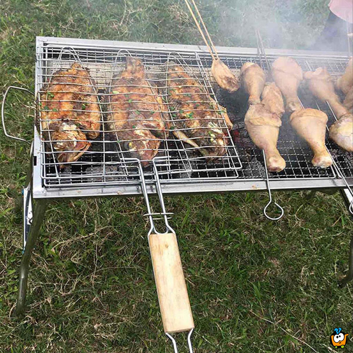 Zatvorena rešetka za pečenje 3 ribe na žaru