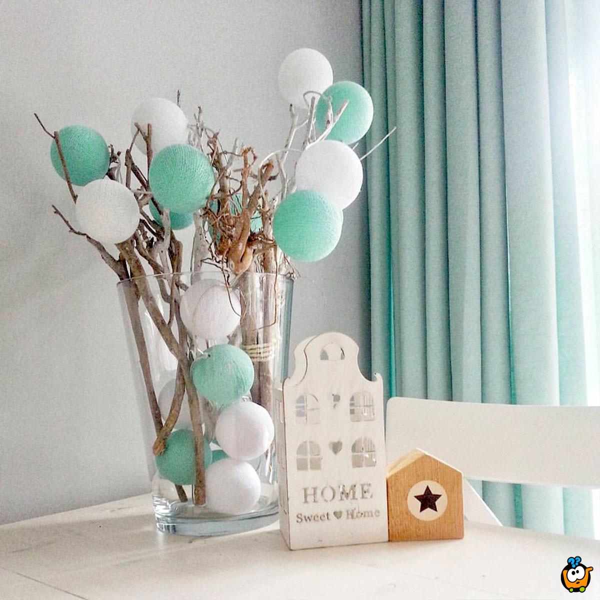 Mint Fairy lights - Svetleće mint i bele kugle za čaroban ambijent