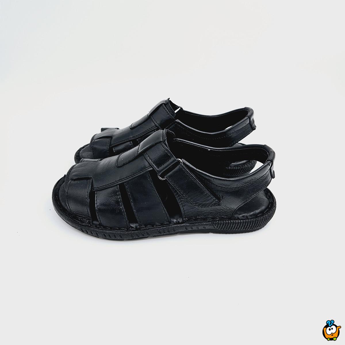 Muške kožne sandale u crnoj boji 022 BLK