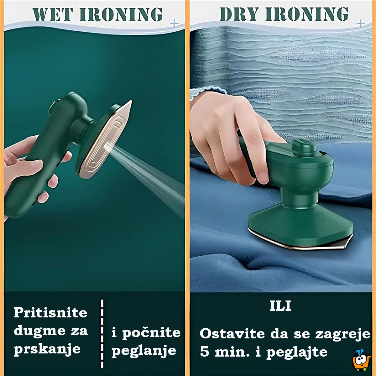 Prenosiva mini pegla za peglanje na pari