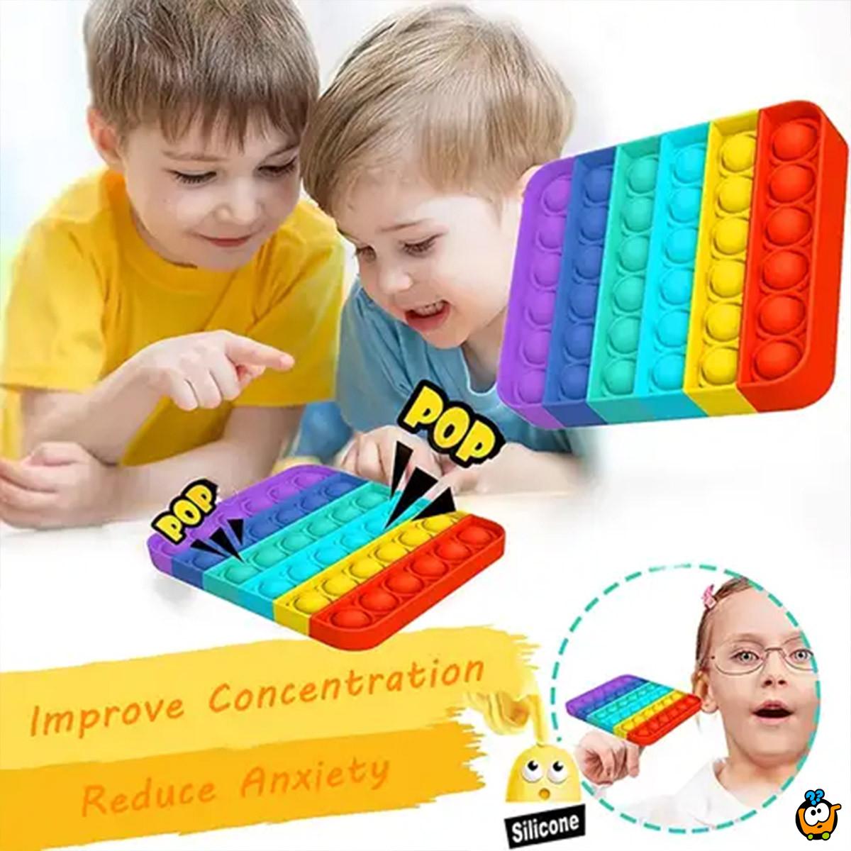 Šarena pop-it igračka za decu i odrasle u 6 redova