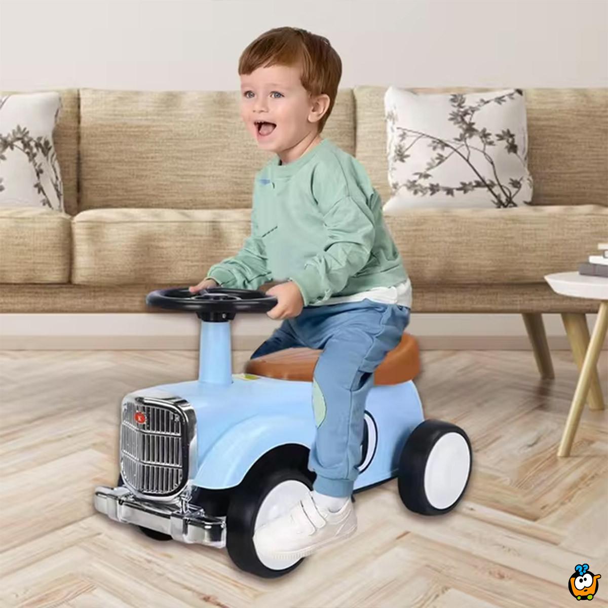Blue Old Timer – Dečija Old Timer guralica sa pregradom za igračke