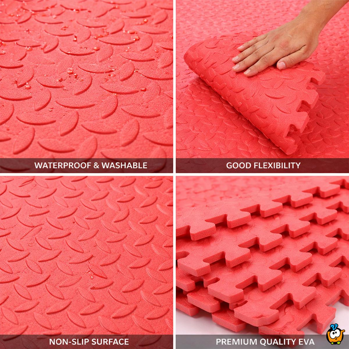 EVA kocke koralne crvene boje - mekana podna podloga