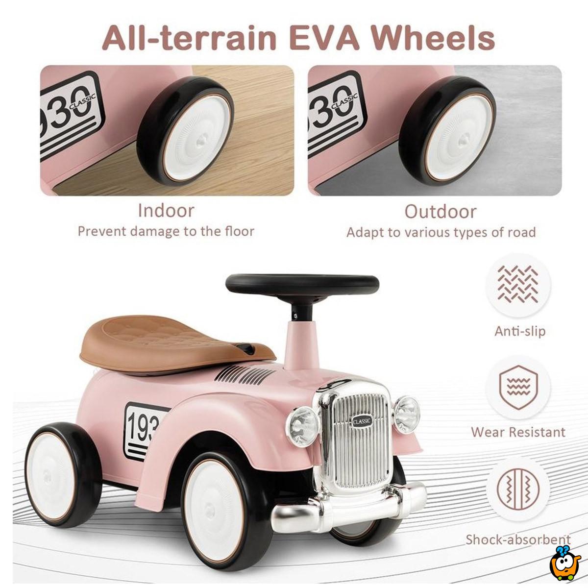 Pink Old Timer - Dečija Old Timer guralica sa pregradom za igračke