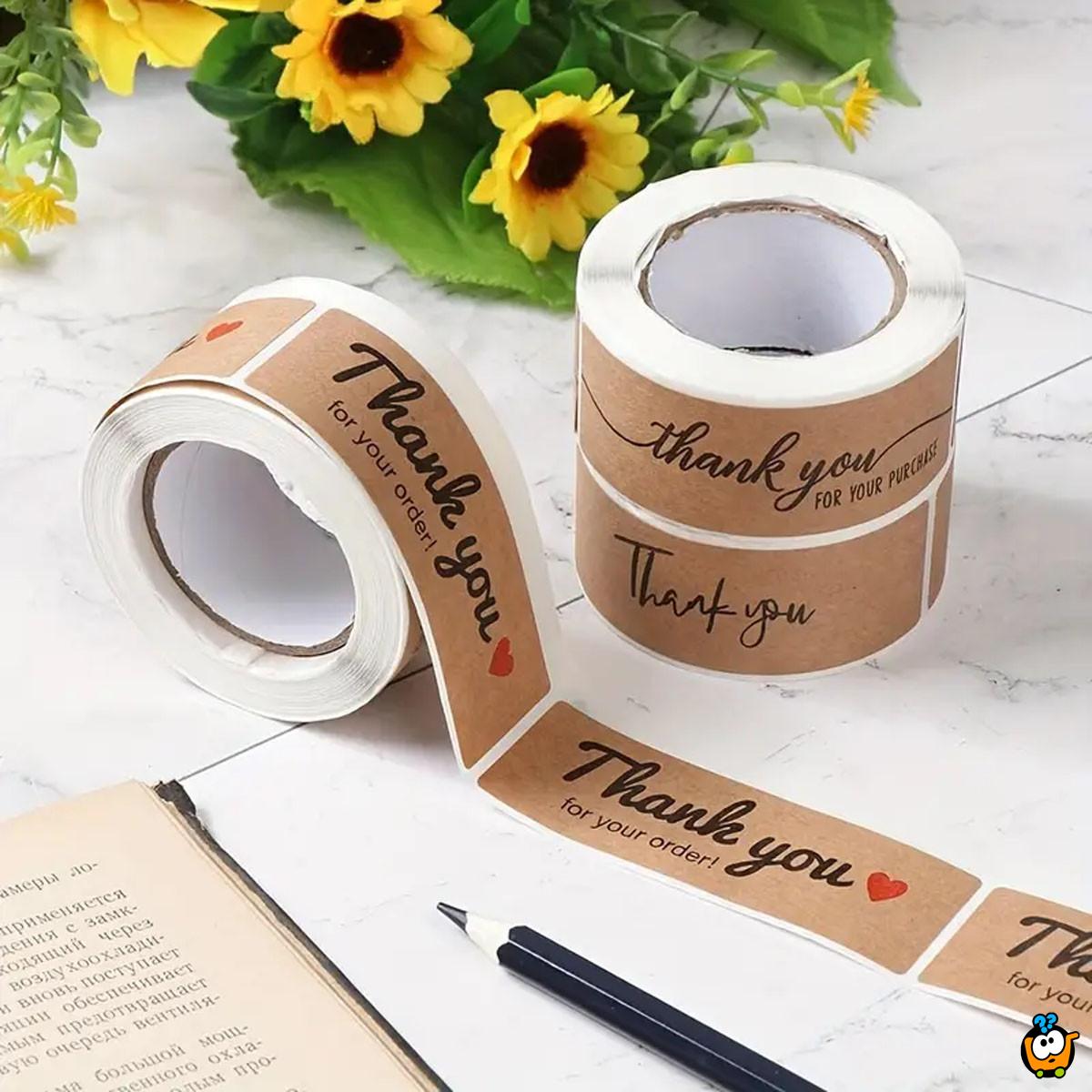 Thank you for your order - dekorativni stikeri zahvalnice u rolni