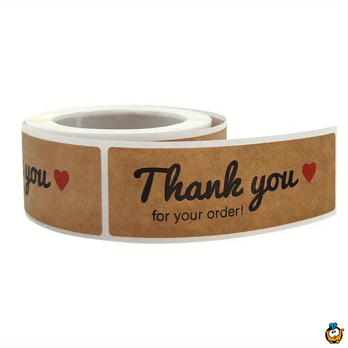 Thank you for your order - dekorativni stikeri zahvalnice u rolni