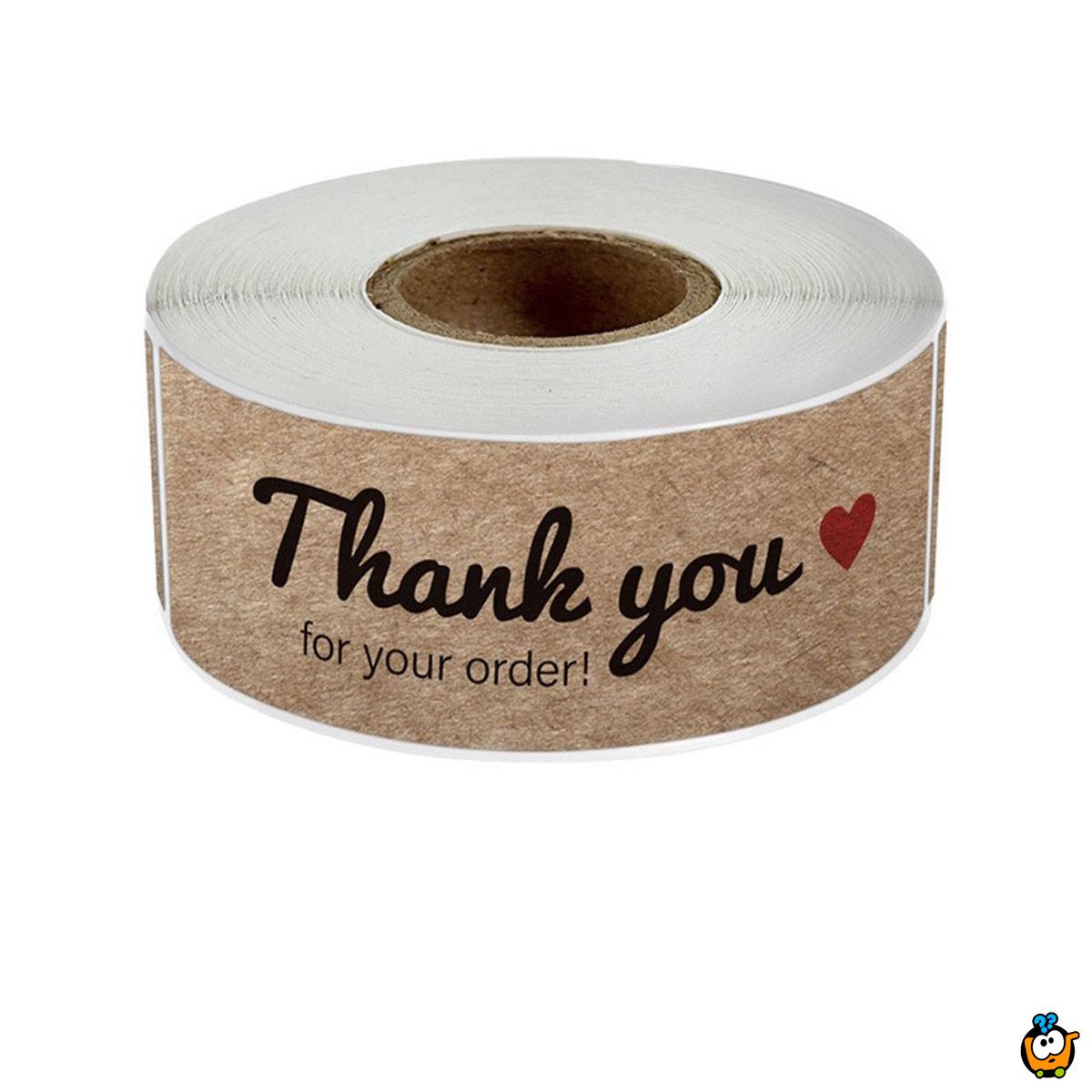 Thank you for your order - dekorativni stikeri zahvalnice u rolni