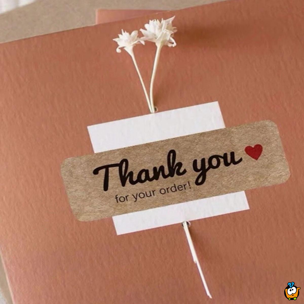 Thank you for your order - dekorativni stikeri zahvalnice u rolni