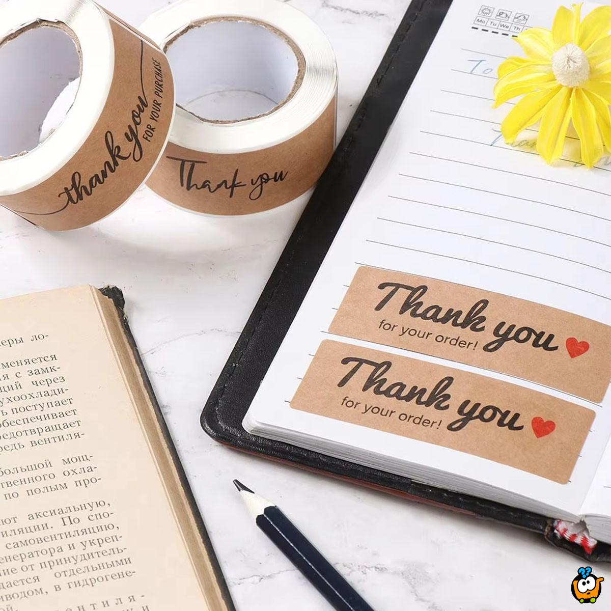 Thank you for your order - dekorativni stikeri zahvalnice u rolni