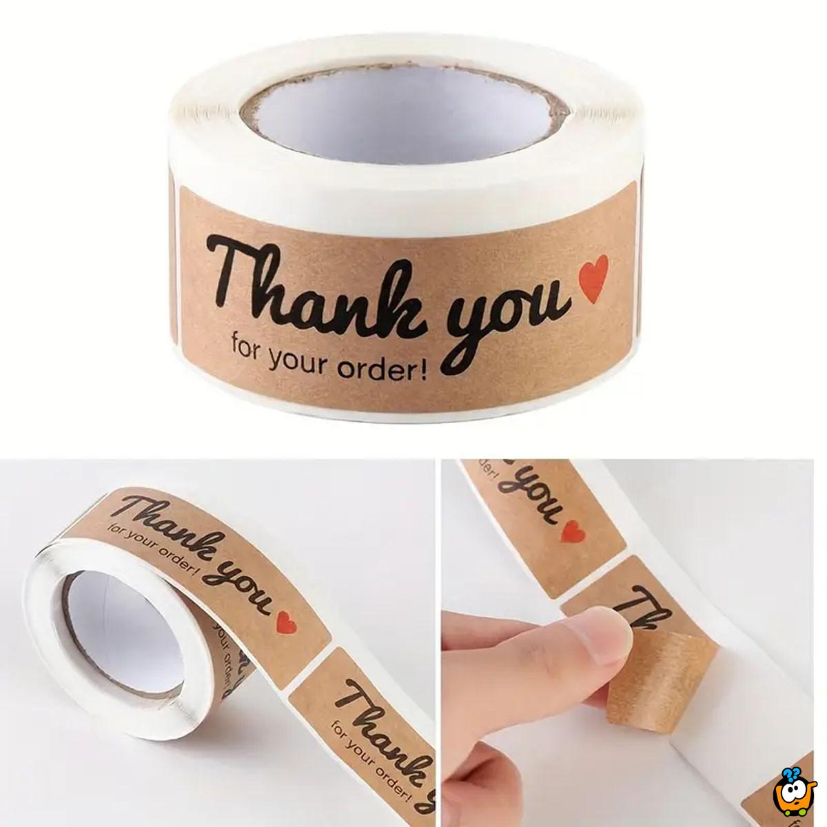 Thank you for your order - dekorativni stikeri zahvalnice u rolni