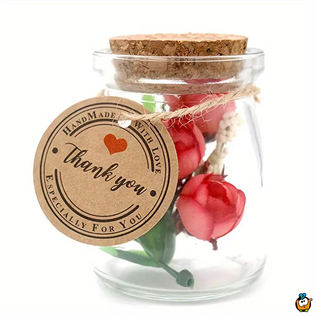 Handmade with love - Kraft set tagova zahvalnica za rukotvorine