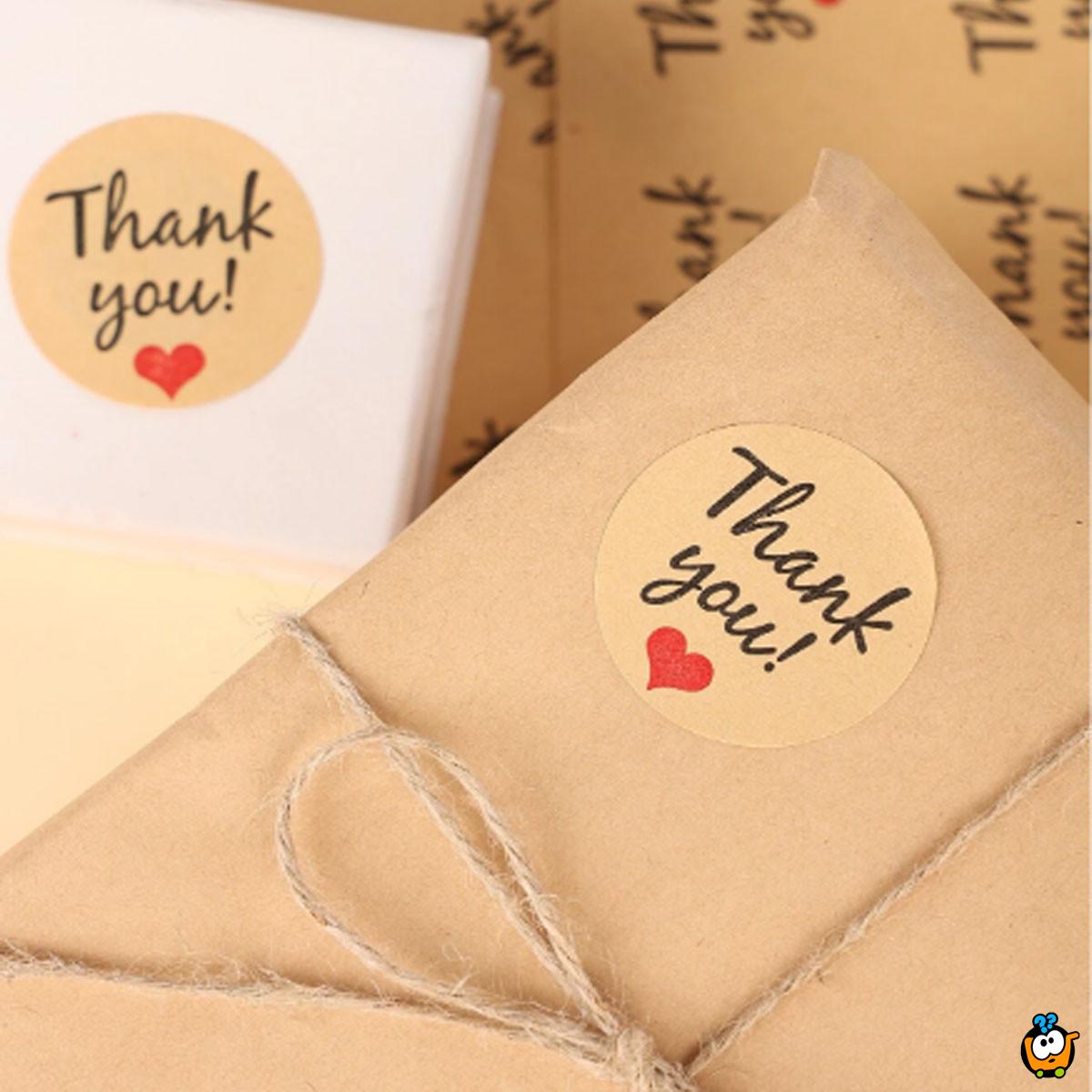 Thank you - set od 12 stiker nalepnica zahvalnica