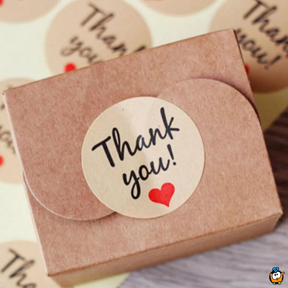 Thank you - set od 12 stiker nalepnica zahvalnica