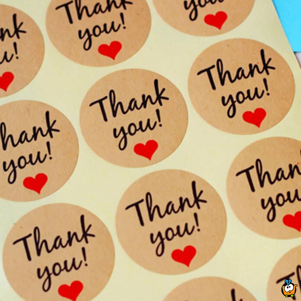 Thank you - set od 12 stiker nalepnica zahvalnica