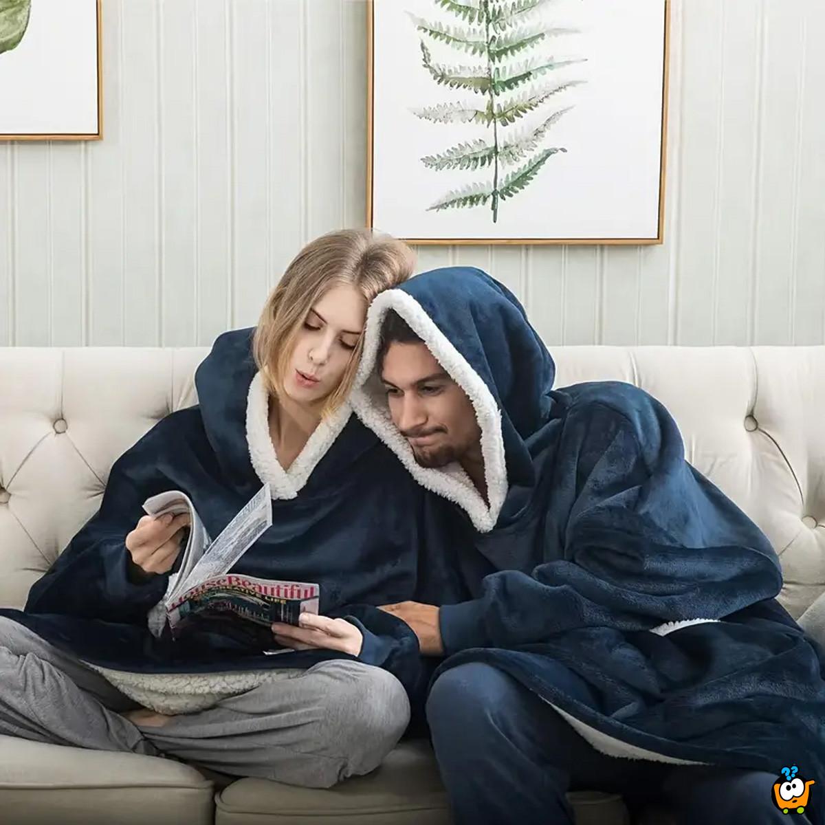 Hoodie Blanket - Toplo ćebe sa rukavima i kapuljačom