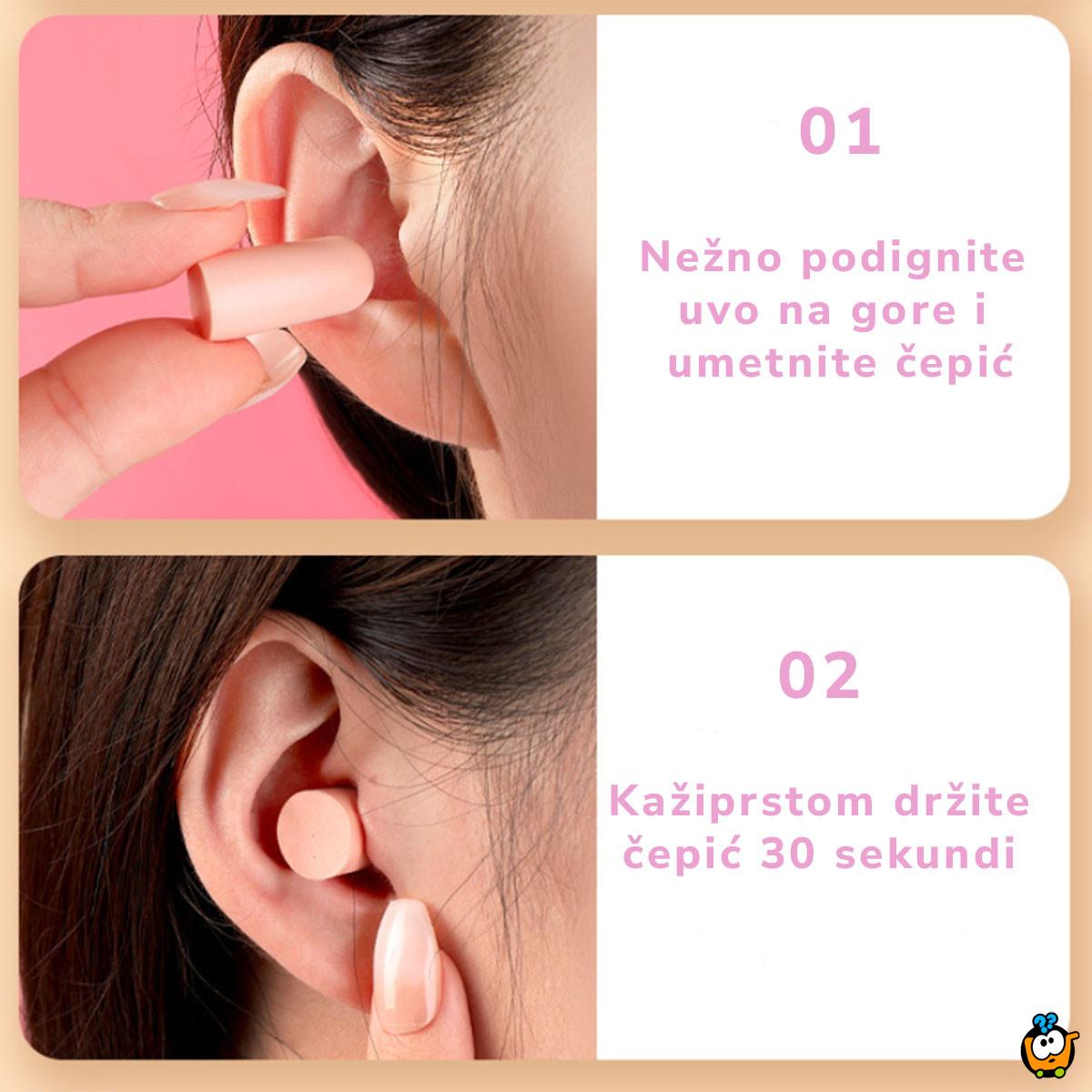 Teglica sa čepićima - Meki čepići za uši protiv buke - 20 komada