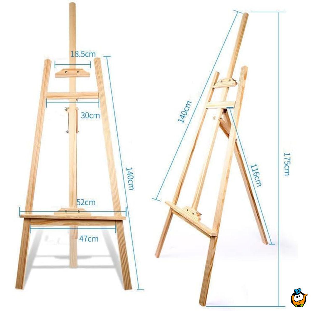 Podesivi štafelaj - drveni slikarski stalak 