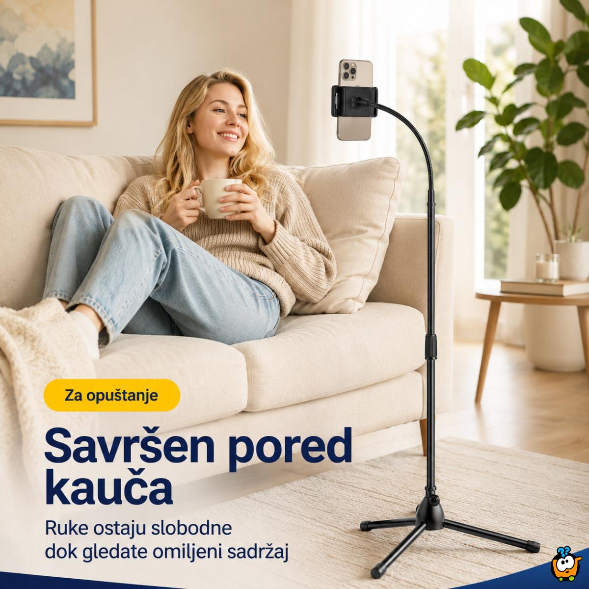 Visoki tripod stalak za telefon 360° – za snimanje, video pozive i gledanje sadržaja